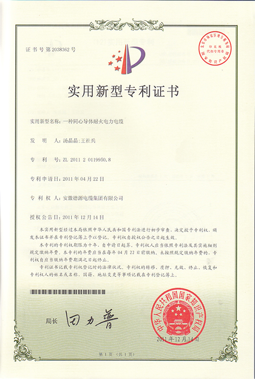 專(zhuān)利證書(shū)