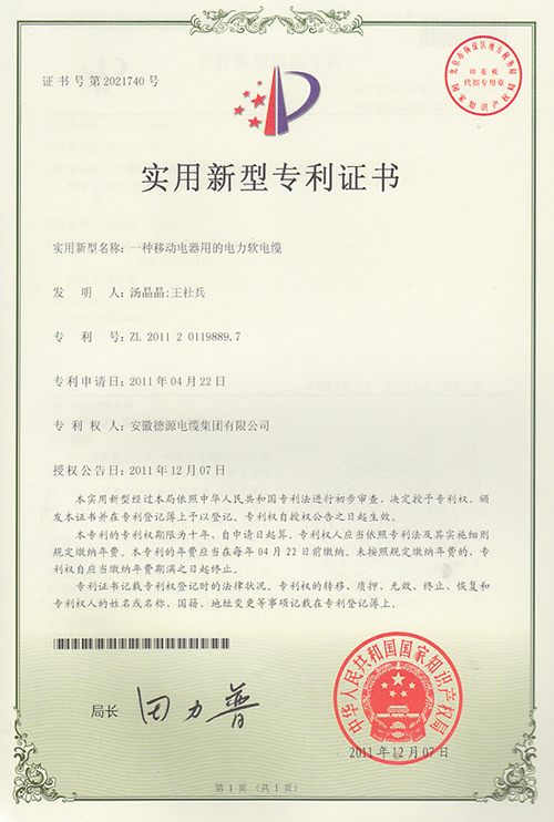 專(zhuān)利證書(shū)